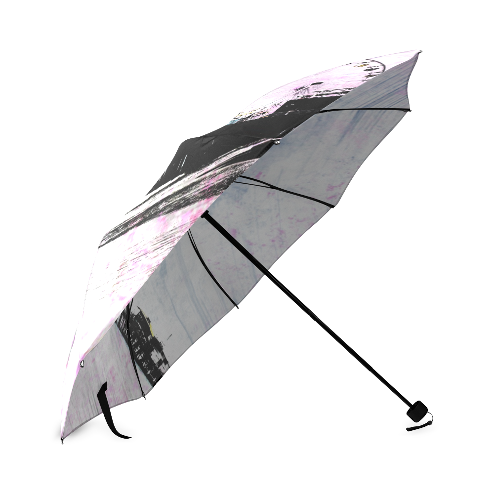 Pink Grunge Santa Monica Pier Foldable Umbrella (Model U01)
