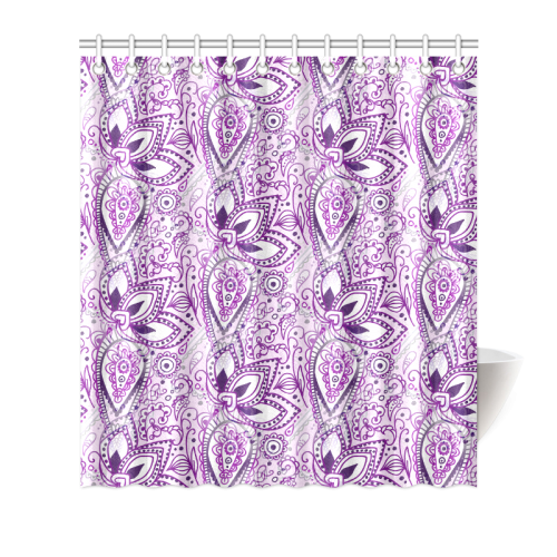 Purple Paisley Doodle Shower Curtain 66"x72"