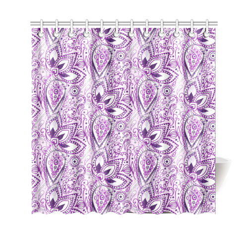 Purple Paisley Doodle Shower Curtain 69"x70"