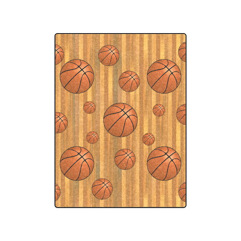 Basketballs with Wood Background Blanket 50"x60"