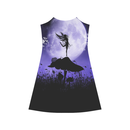 A beautiful fairy dancing on a mushroom silhouette Alcestis Slip Dress (Model D05)
