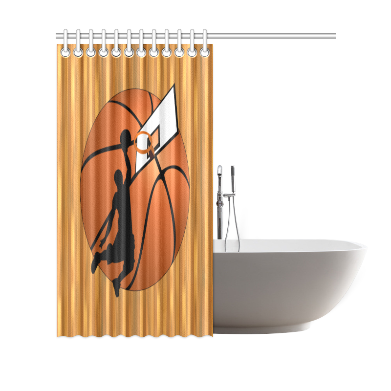 Slam Dunk Basketball Player Shower Curtain 69"x70"