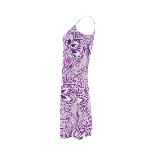 Purple Paisley Doodle Alcestis Slip Dress (Model D05)