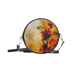 Awesome abstract flowers Round Sling Bag (Model 1647)