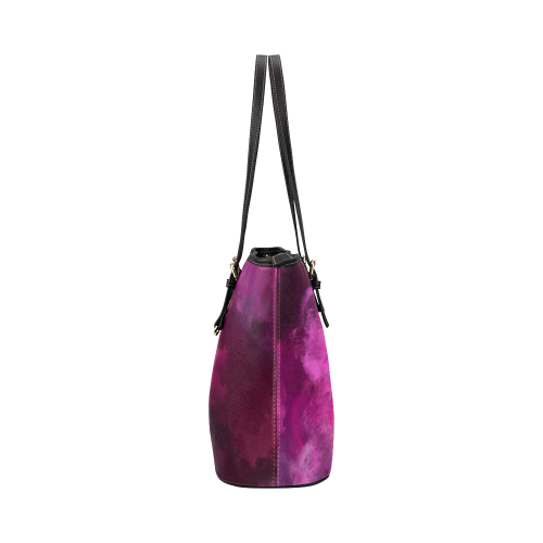 Magenta Storm Oil Storm Leather Tote Bag/Small (Model 1651)