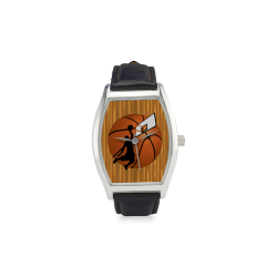 Slam Dunk Basketball Player Barrel Style Leather Strap Watch(Model 207)