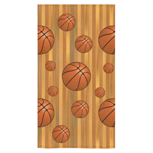 Basketballs with Wood Background Bath Towel 30"x56"