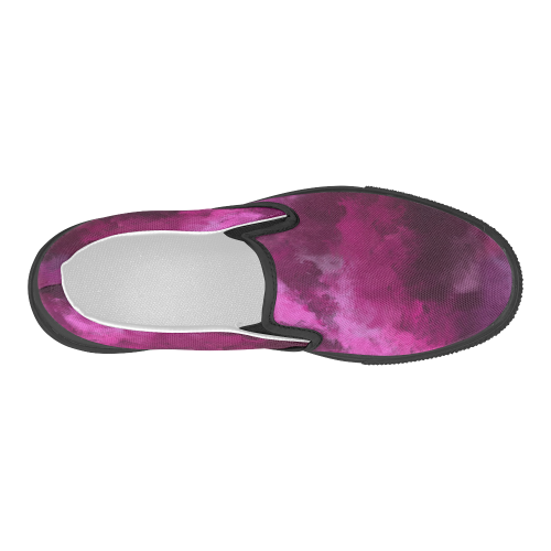 Magenta Storm Oil Storm Women's Slip-on Canvas Shoes (Model 019)