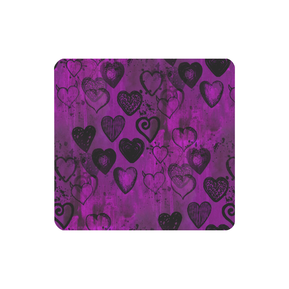 Grunge Purple Hearts Women's Clutch Wallet (Model 1637)