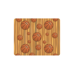 Basketballs with Wood Background Rectangle Mousepad