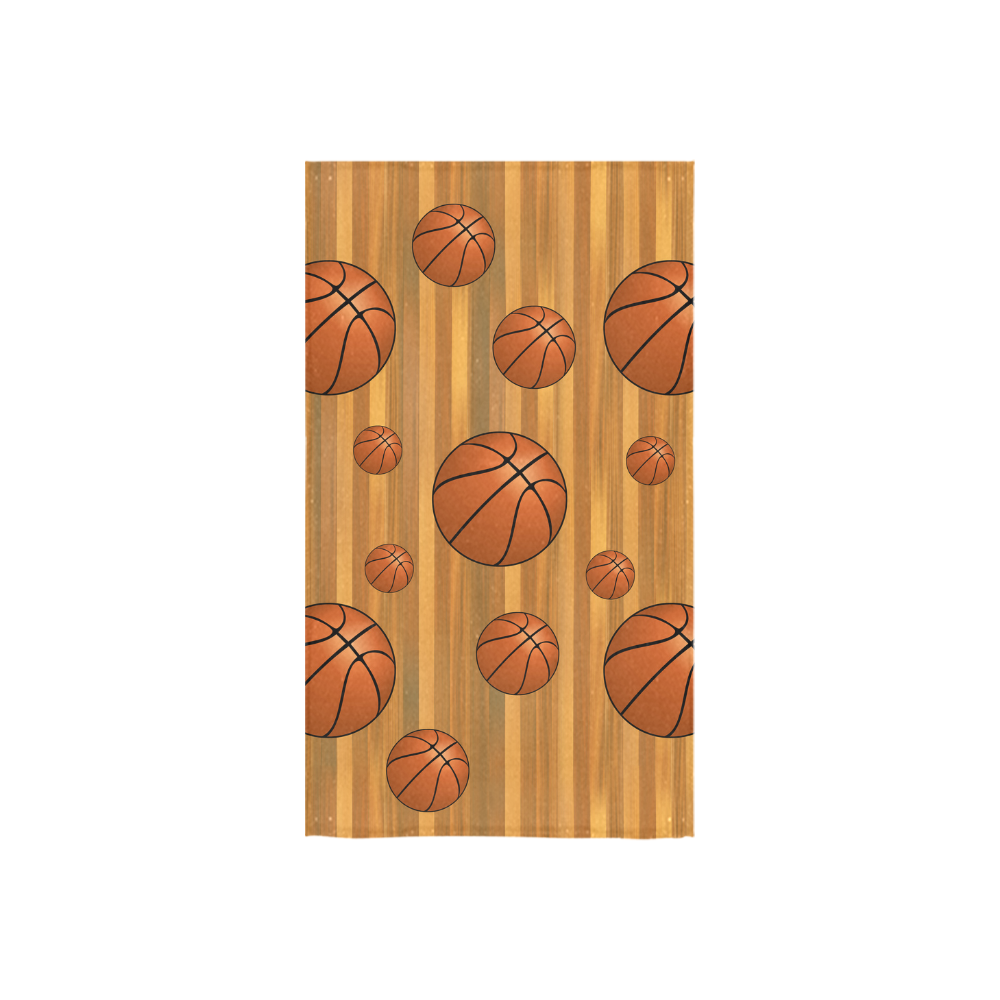 Basketballs with Wood Background Custom Towel 16"x28"