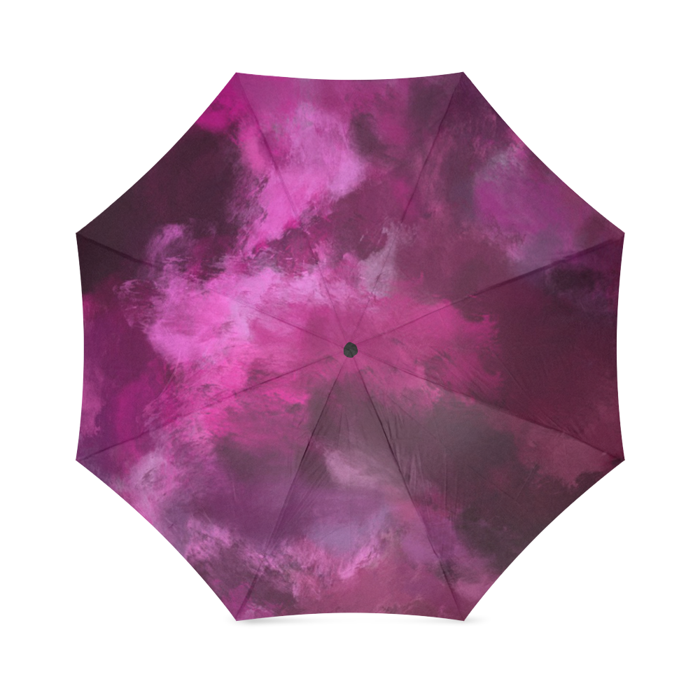 Magenta Storm Oil Painting Foldable Umbrella (Model U01)