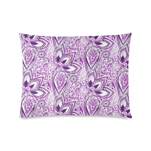 Purple Paisley Doodle Custom Zippered Pillow Case 20"x26"(Twin Sides)