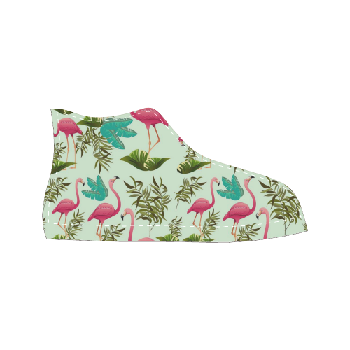 Pink Flamingos Exotic Birds Women's Classic High Top Canvas Shoes (Model 017)