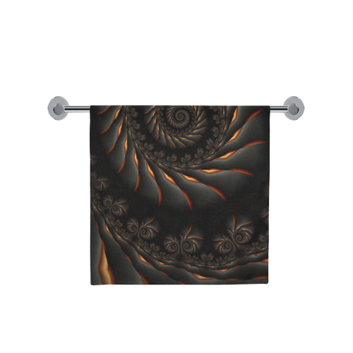 Decorative Black Spiral Fractal Bath Towel 30"x56"