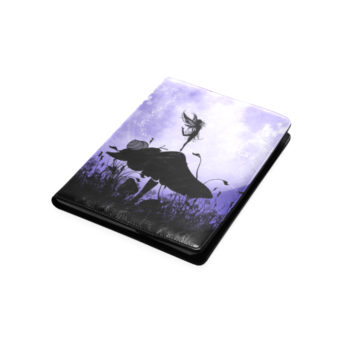A beautiful fairy dancing on a mushroom silhouette Custom NoteBook B5
