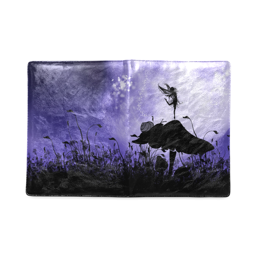 A beautiful fairy dancing on a mushroom silhouette Custom NoteBook B5