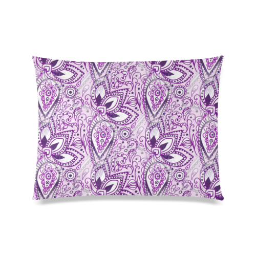 Purple Paisley Doodle Custom Zippered Pillow Case 20"x26"(Twin Sides)
