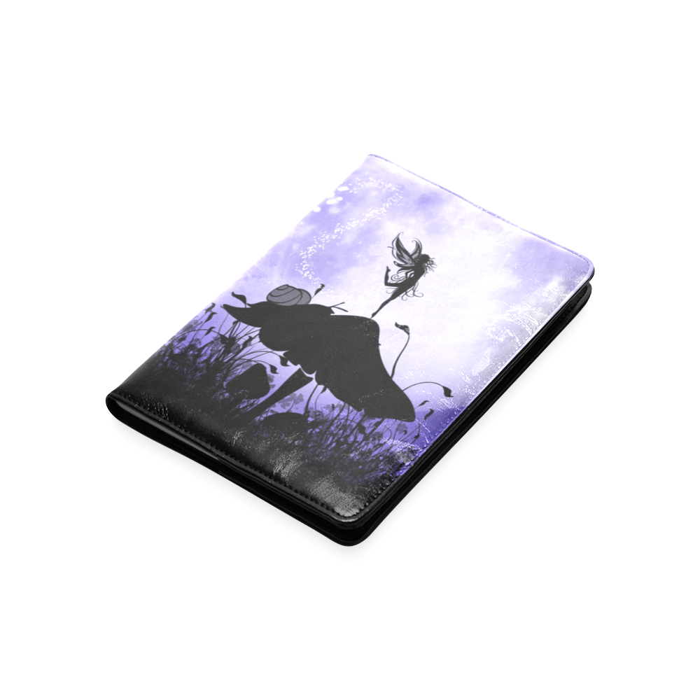 A beautiful fairy dancing on a mushroom silhouette Custom NoteBook A5