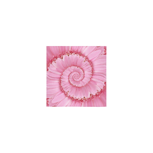 Pink Gerbera Flower Spiral Droste Square Towel 13“x13”