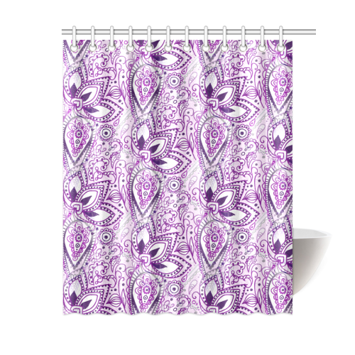 Purple Paisley Doodle Shower Curtain 60"x72"