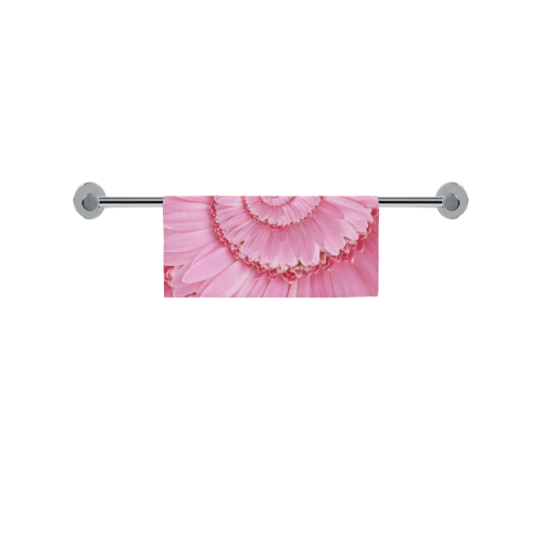 Pink Gerbera Flower Spiral Droste Square Towel 13“x13”