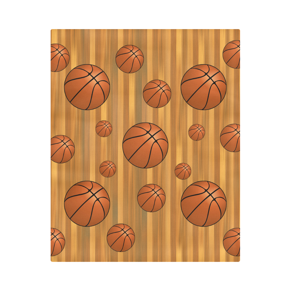 Basketballs with Wood Background Duvet Cover 86"x70" ( All-over-print)