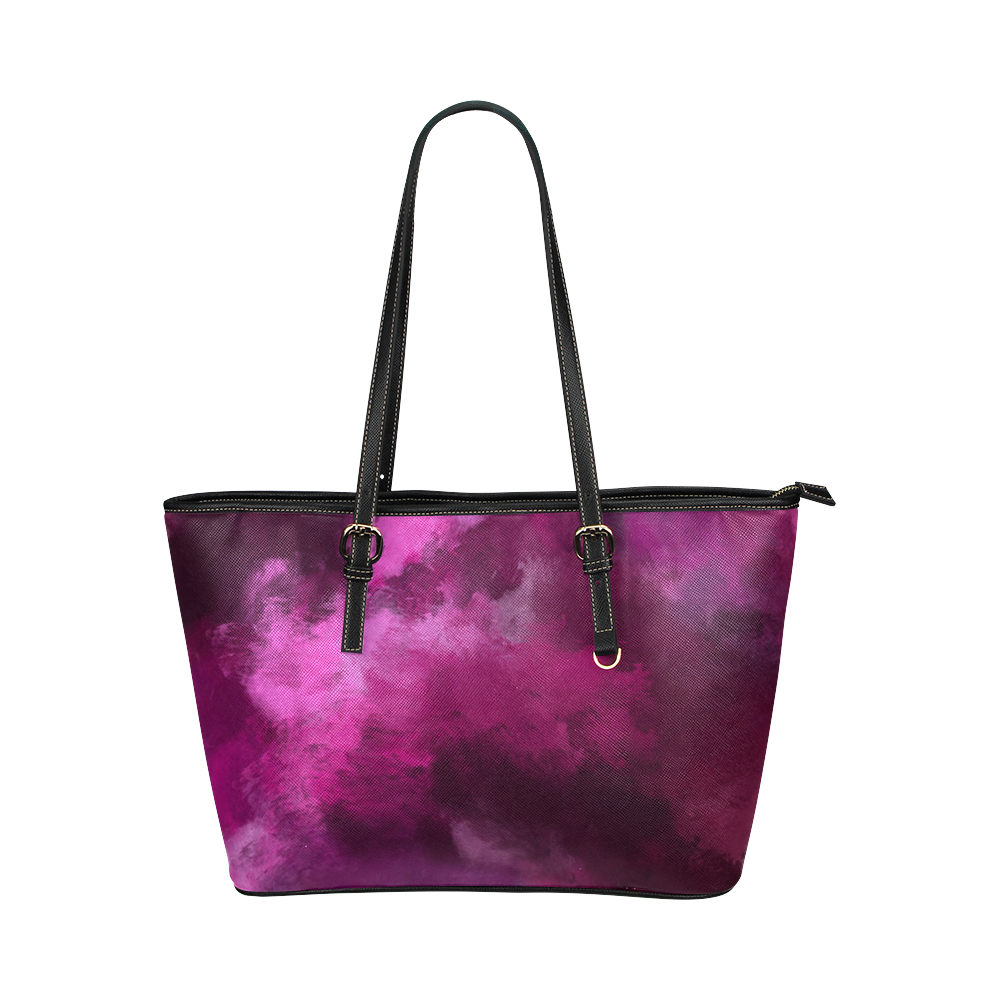 Magenta Storm Oil Storm Leather Tote Bag/Small (Model 1651)