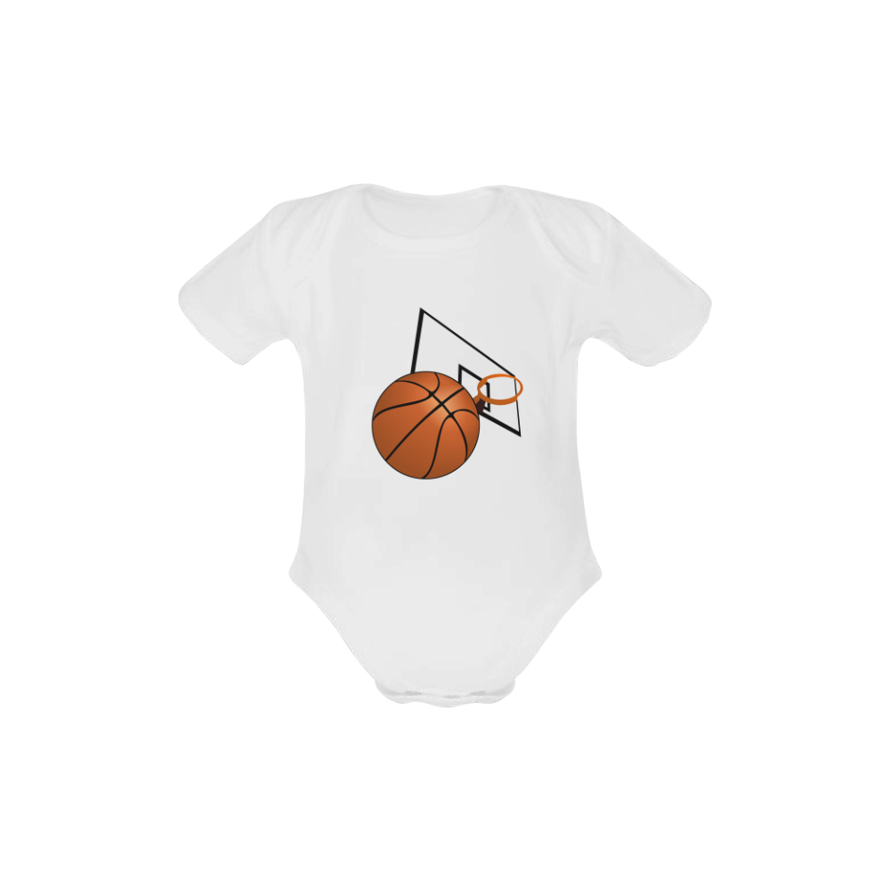 Basketball And Hoop Baby Powder Organic Short Sleeve One Piece (Model T28)