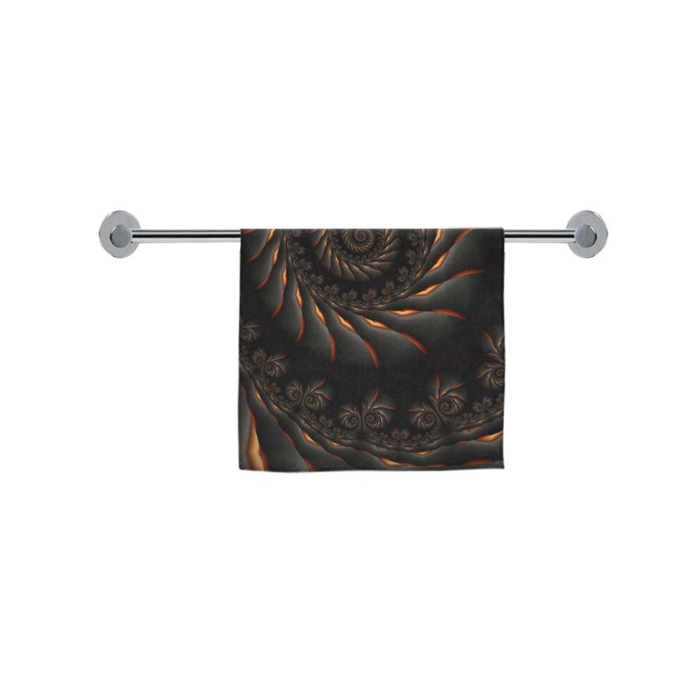 Decorative Black Spiral Fractal Custom Towel 16"x28"
