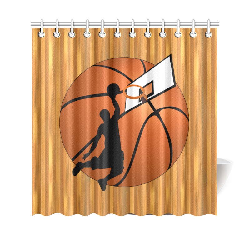 Slam Dunk Basketball Player Shower Curtain 69"x70"