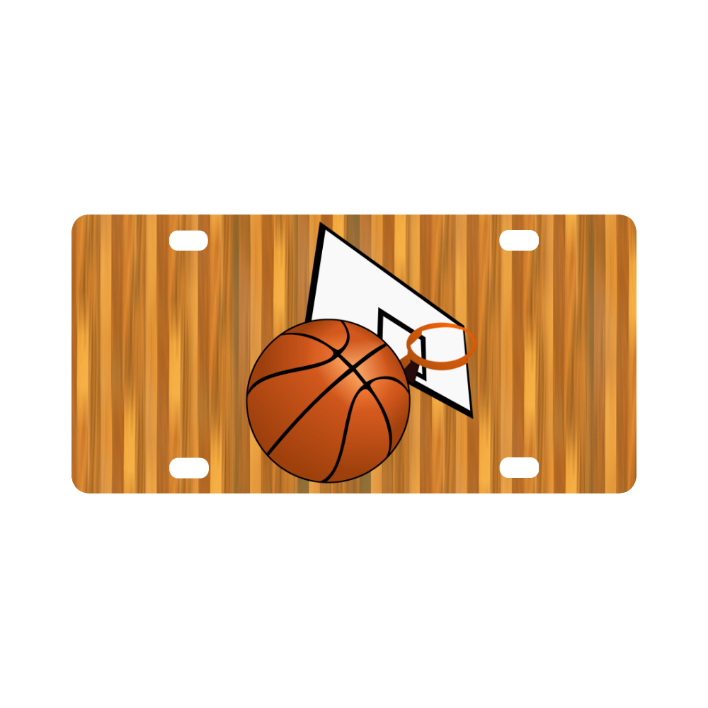 Basketball And Hoop Classic License Plate