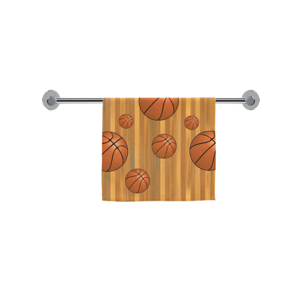 Basketballs with Wood Background Custom Towel 16"x28"