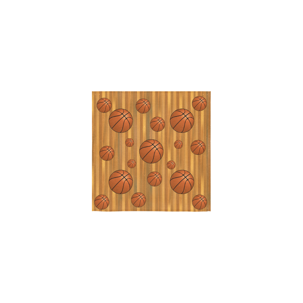 Basketballs with Wood Background Square Towel 13“x13”