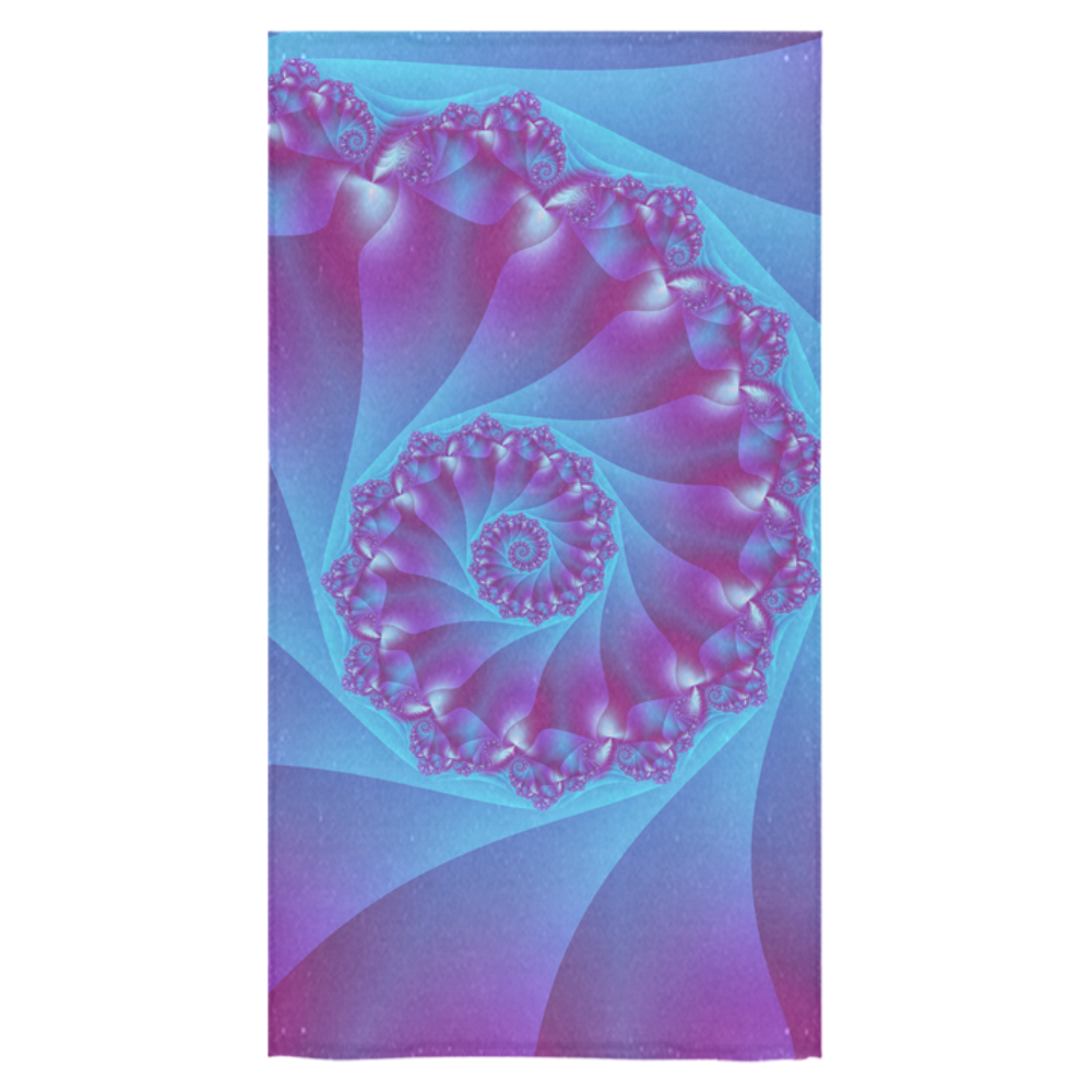 Purple and Blue Spiral Fractal Bath Towel 30"x56"
