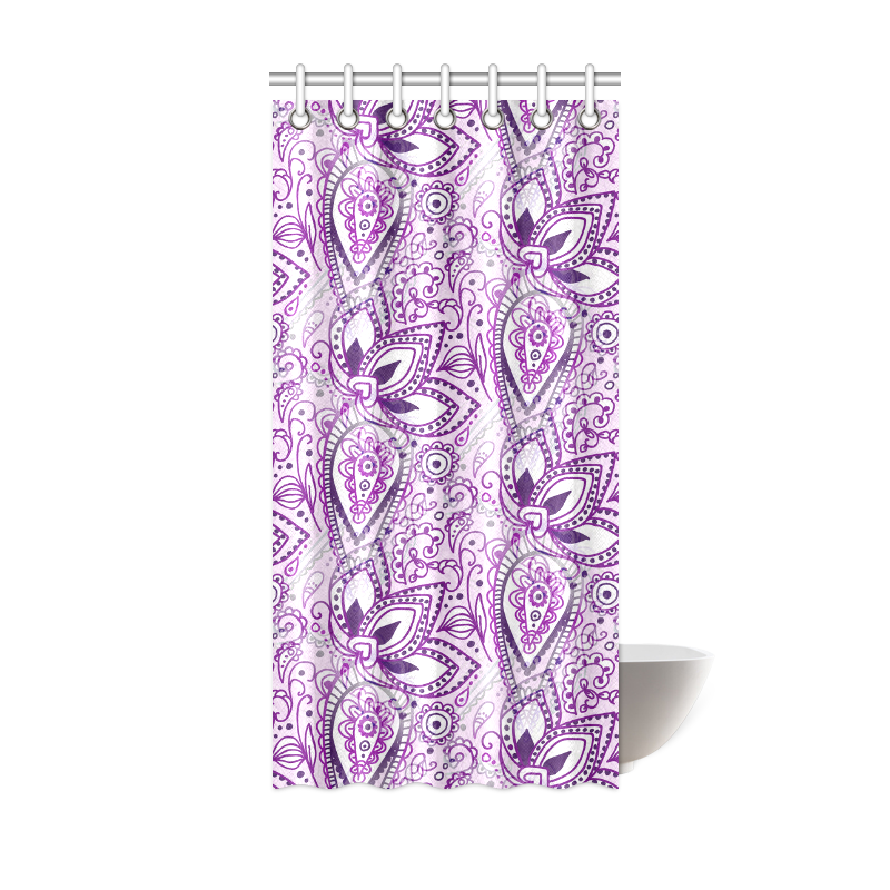 Purple Paisley Doodle Shower Curtain 36"x72"
