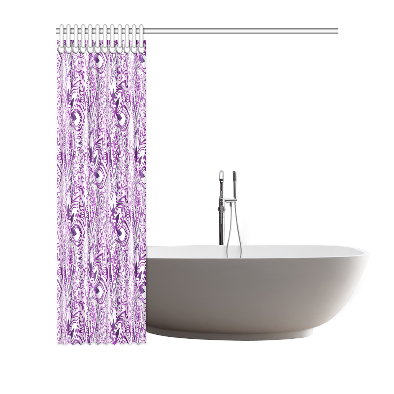 Purple Paisley Doodle Shower Curtain 72"x72"