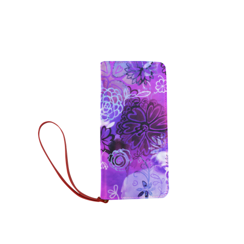 Urban Purple Flowers Women's Clutch Wallet (Model 1637)