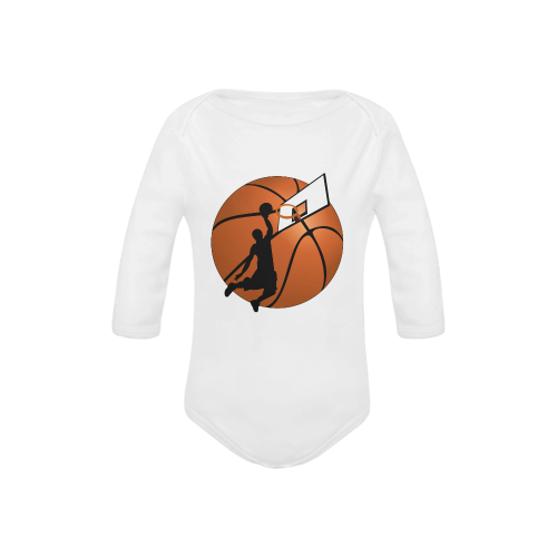 Slam Dunk Basketball Player Baby Powder Organic Long Sleeve One Piece (Model T27)