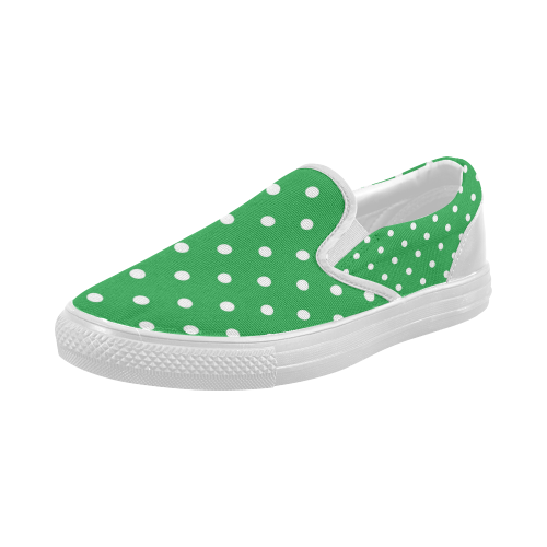 polkadots20160607 Women's Slip-on Canvas Shoes (Model 019)