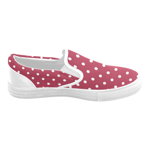 polkadots20160602 Women's Unusual Slip-on Canvas Shoes (Model 019)