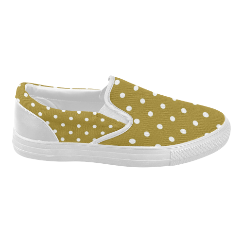 polkadots20160604 Women's Slip-on Canvas Shoes (Model 019)