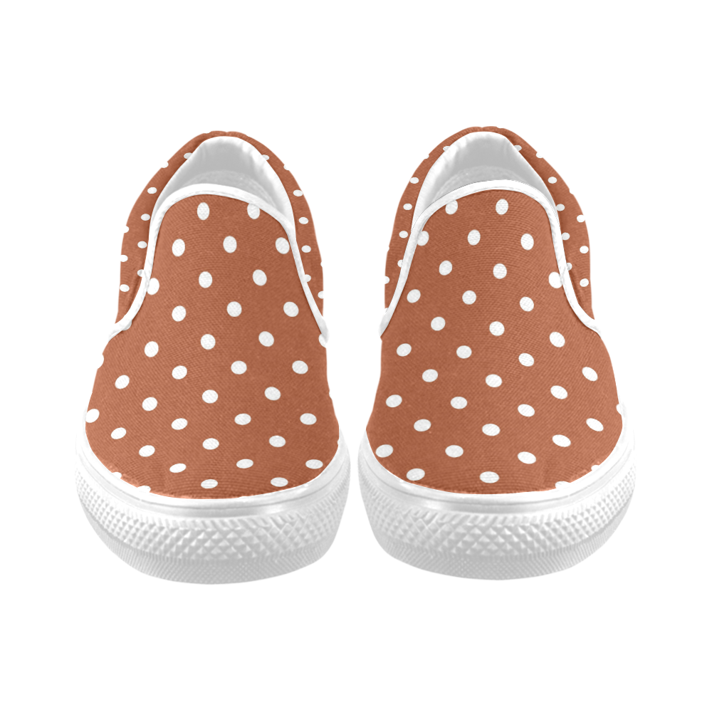 polkadots20160603 Women's Unusual Slip-on Canvas Shoes (Model 019)