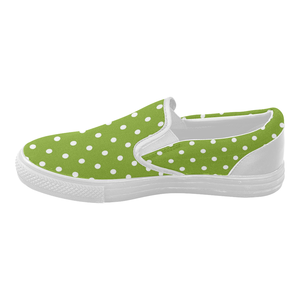 polkadots20160605 Women's Slip-on Canvas Shoes (Model 019)