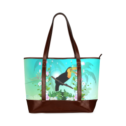 Cute toucan with flowers Tote Handbag (Model 1642)