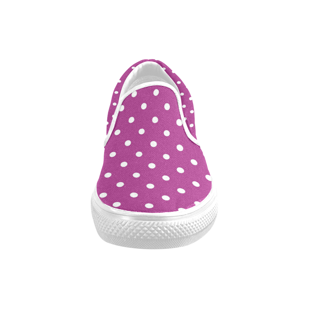 polkadots20160601 Women's Unusual Slip-on Canvas Shoes (Model 019)