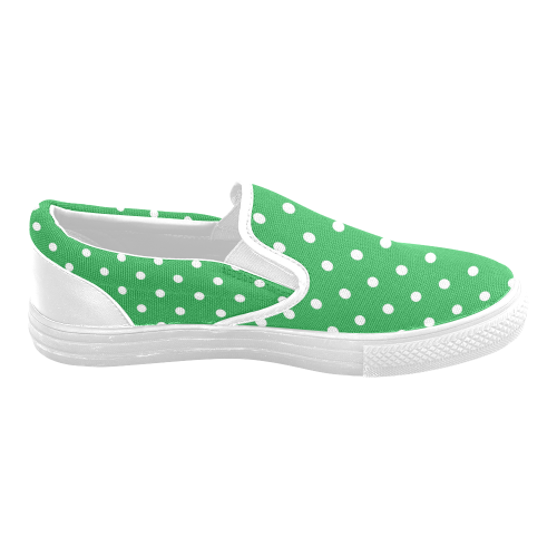polkadots20160607 Women's Unusual Slip-on Canvas Shoes (Model 019)