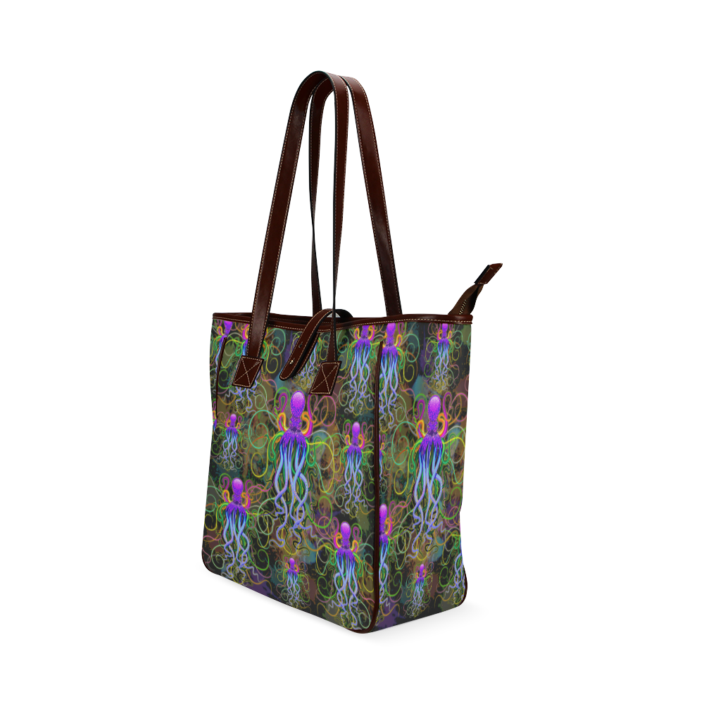 Octopus Psychedelic Luminescence Classic Tote Bag (Model 1644)