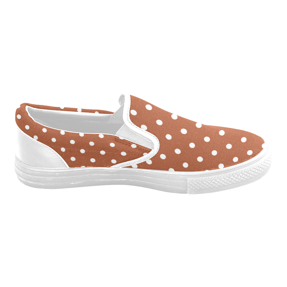 polkadots20160603 Women's Unusual Slip-on Canvas Shoes (Model 019)