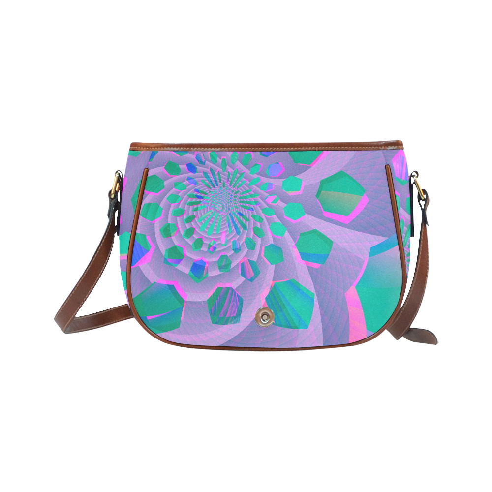 Colorful Surreal Abstract Saddle Bag/Small (Model 1649) Full Customization